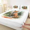 thumbnail image 5 of Erosebridal Fox Queen Sheets for Boys Girls, Pine Forest Queen Sheet Sets, 4 Pieces 1 Flat Sheet 1 Fitted Sheet and 2 Pillowcases, 5 of 6