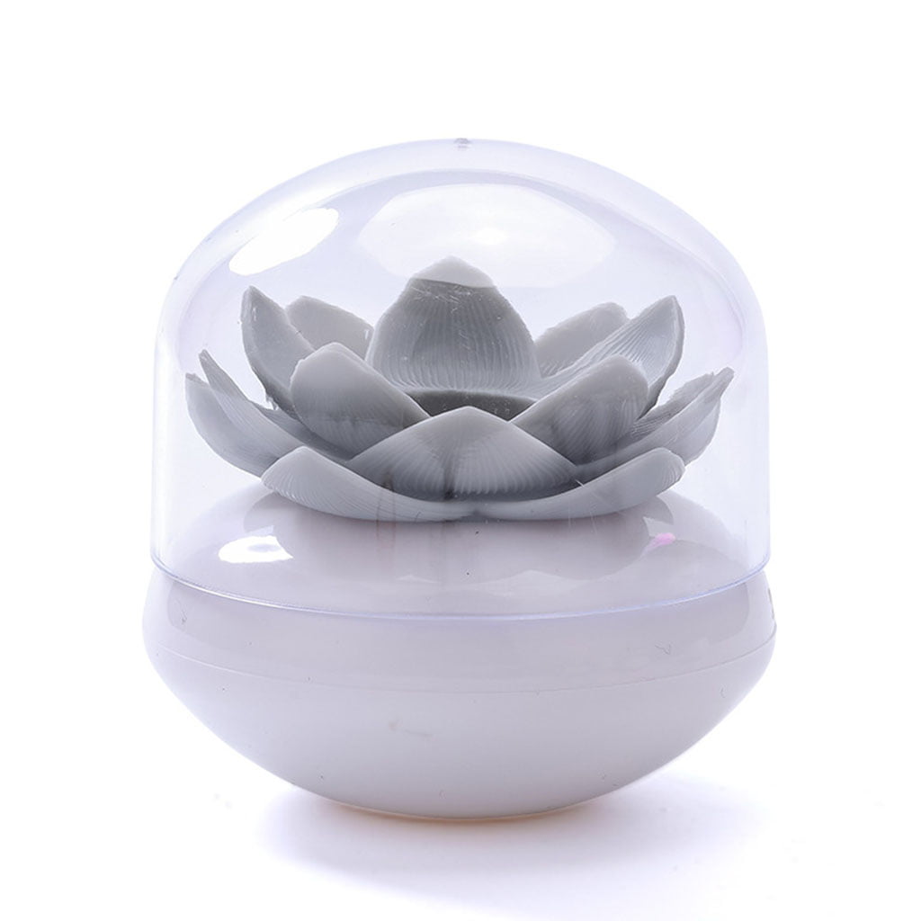 Lotus Cotton Swab Holder White Small Q-tips Toothpicks Storage Organizer,Shape of Lotus Flowers Toothpick Box use in Vanity Canister,Dustproof Holder Home Decor 