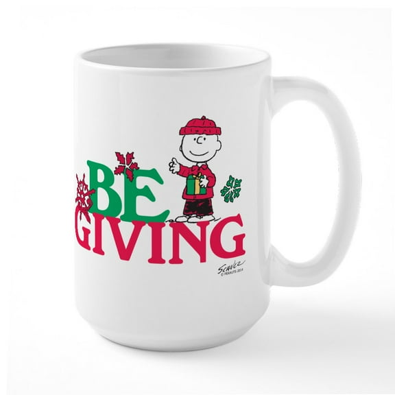 CafePress - Charlie Brown: Be Giving Large Mug - 15 oz Ceramic Large White Novelty Mug