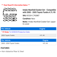 thumbnail image 2 of Intake Manifold Gasket Set - Compatible with 2000 - 2005 Toyota Tundra 4.7L V8 2001 2002 2003 2004, 2 of 2