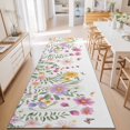 thumbnail image 3 of Hallway Runner Rug 2'x6', Botanical Floral Kitchen Runner Rugs Non-Slip Carpet Mats, Spring Colorful Flowers Butterfly Bedside Rugs Runners Washable Floor Carpet for Bathroom Laundry Room, 3 of 8