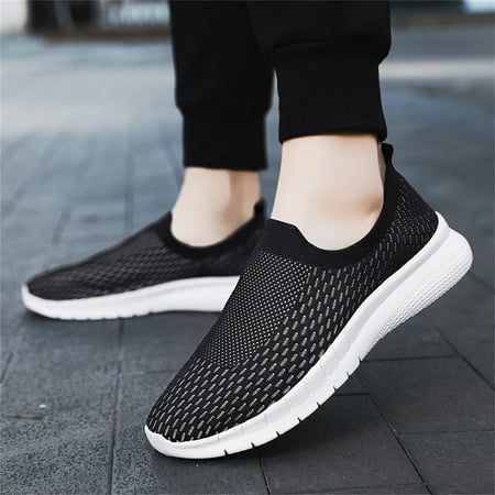 

Men Solid Color Mesh Casual Shoes Comfortable Breathable Soft Sole Sneakers White 9
