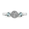 thumbnail image 4 of 925 Sterling Silver Stackable Expressions Dbl Round Aquamarine & Dia. Ring Size: 9; for Adults and Teens; for Women and Men, 4 of 5