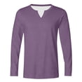 thumbnail image 5 of hotojiny Long Sleeve Shirts for Men Comfortable Solid Color V Neck Tshirt Casual Basic Tee Big and Tall Classic Fall Tops M-5XL, 5 of 6