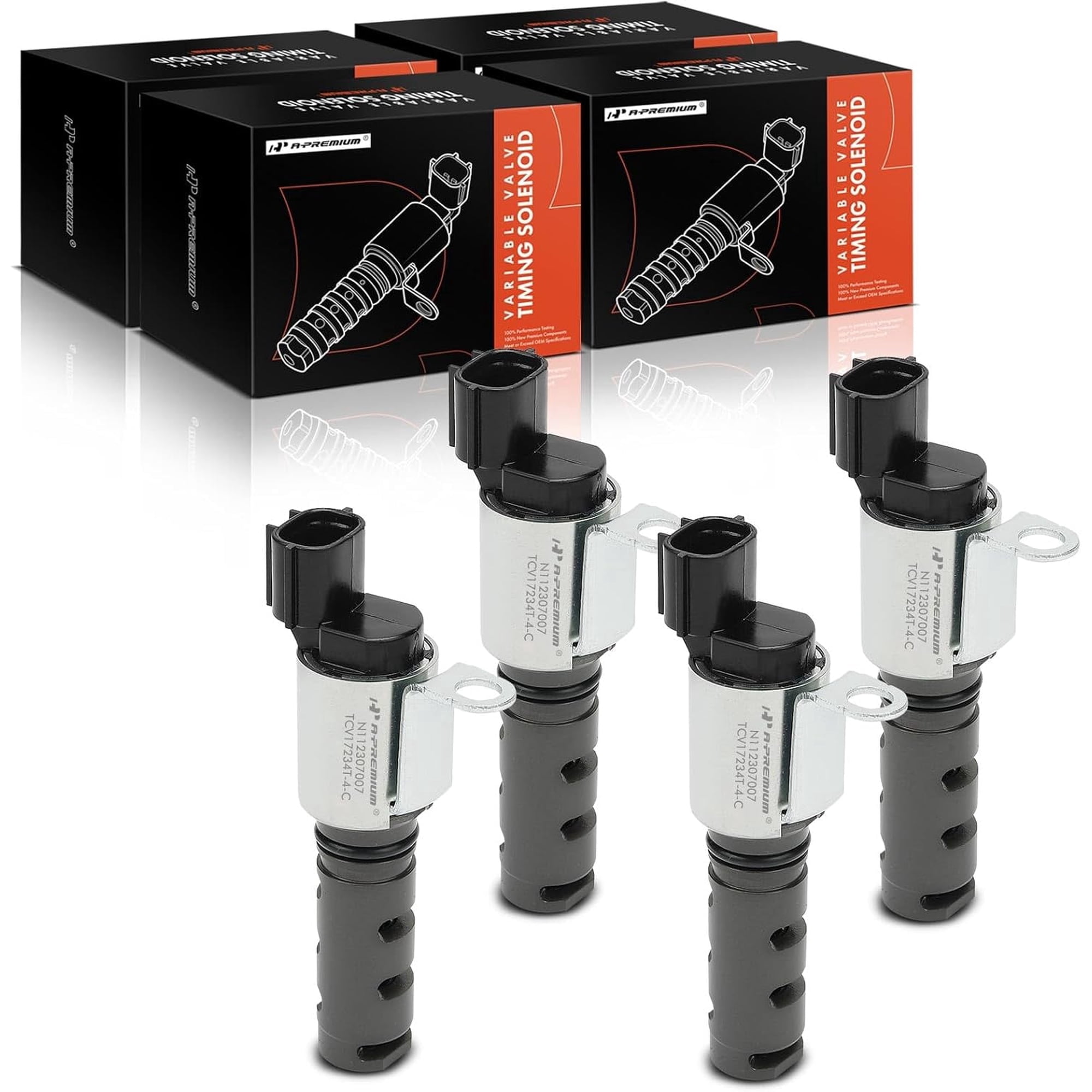 A-Premium 4-PC Intake & Exhaust Engine Variable Valve Timing (VVT) Solenoid Compatible with Toyota Tundra, Sequoia, Land Cruiser & Lexus IS F, GX460, GS F, GS450h, GS460, LS460, LS600h, RC F, LX570