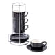 thumbnail image 1 of 4 tazas de café de cerámica con platillo, regalos decorativos, taza de café capuchino Negro, 1 of 9