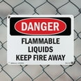 thumbnail image 4 of Flammable Liquids Keep Fire Away OSHA Danger Rigid Plastic Sign 10 Inch x 7 Inch - 10 Pack, 4 of 8