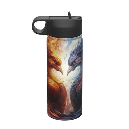 

Goofa Red And White Fire Bird for Insulated Kettle 18oz Water Bottle Insulated Tumbler with Handle & Flip Straw - Fits in Cup Holder Leak Resistant Tumbler