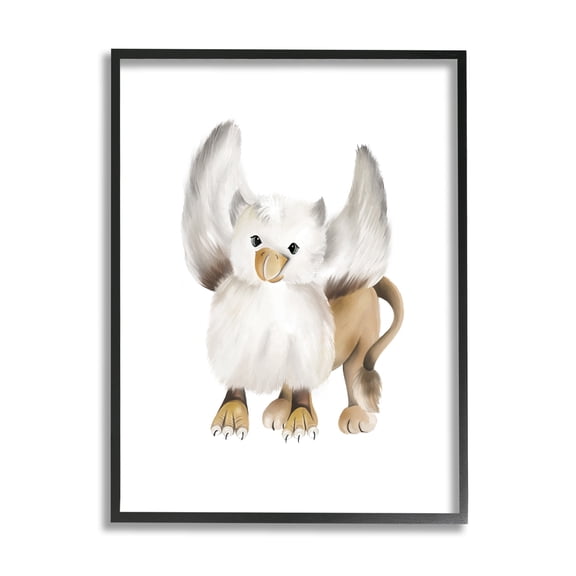 Stupell Industries Mythical Fantasy Creature Winged Hippogriff Painting Painting Black Framed Art Print Wall Art, Design by Studio Q