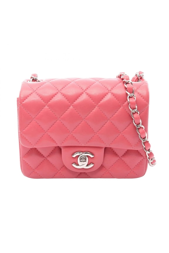 Pre-Owned Chanel Mini Matelass Shoulder Bag/Handbag, Lambskin Leather, Women's, Pink, A35200