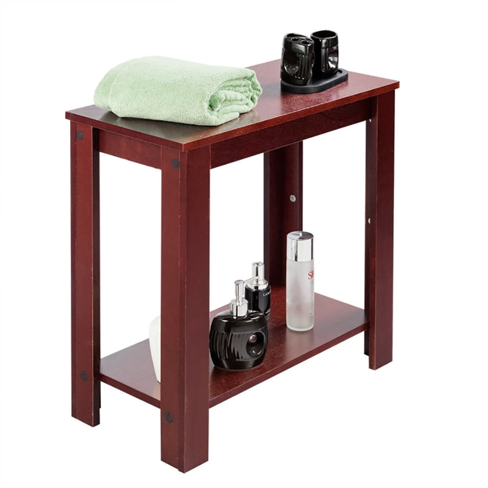Finihen End Table, 2-Tier Modern Compact End Table with Storage Shelf, Sofa Side Table, Bed Side Table, for Living Room, Bedroom, Espresso