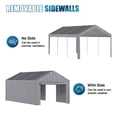 thumbnail image 3 of Dateyes  12x20ft Heavy Duty Carport Canopy, Portable Garage Car Canopy with Removable Sidewalls, Car Shelter for Cars, Boats, and Tools Storage, Gray, 3 of 9