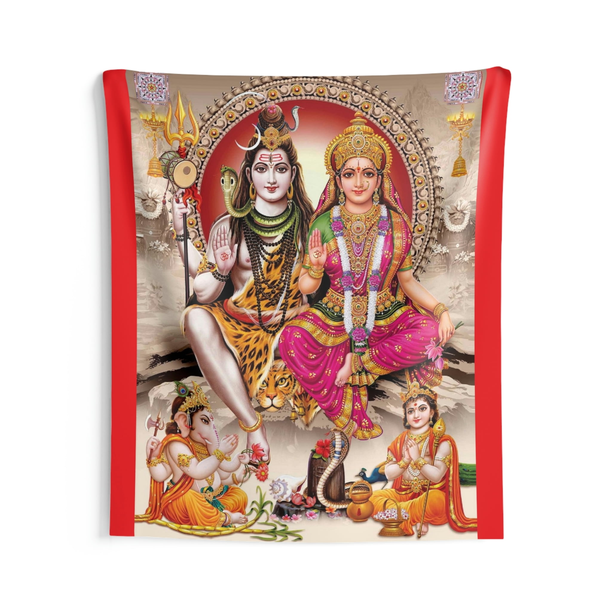 Indian Mandala Tapestry Wall Tapestries God Shiva Parvati Ganesha
