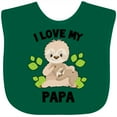 thumbnail image 3 of Inktastic Cute Sloth I Love My Papa with Green Leaves Boys or Girls Baby Bib, 3 of 4