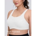 thumbnail image 4 of Wingslove Women's Sports Bra Full Coverage Wireless Bra Plus Size High Impact Non Padded Workout Bra,White 38G, 4 of 12