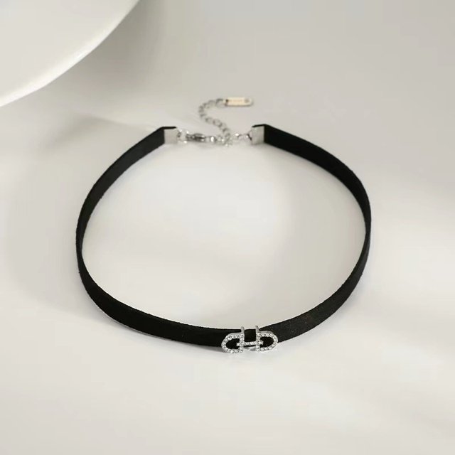 Gargantilla De Perlas Con Atmósfera De Otoño/Invierno , Cuello Negro Cadena Collar Con Diseño Único Para Clavícula