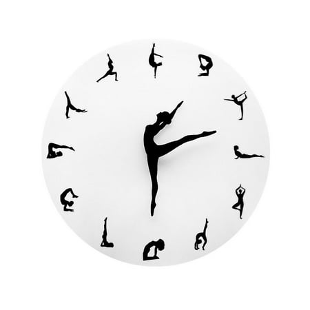 

Ceiling light fixtures creative diy yoga pattern clocks mute diy wall clock living room background decorative wall