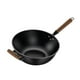 thumbnail image 4 of Sartén wok de hierro con mango de madera, sin revestimiento, agarre cómodo, utensilios de cocina, wok chino Diámetro 32 cm, 4 of 9