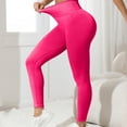 thumbnail image 6 of ManxiVoo Womens 3D Texture Tummy Control Workout Pants High Waisted Booty Sculpting Yoga Leggings XL Size Hot Pink, 6 of 7