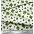 thumbnail image 3 of Soimoi White Georgette Viscose Fabric Clover Leaves Floral Print Print Fabric by the Yard 44 Inch Wide, 3 of 3
