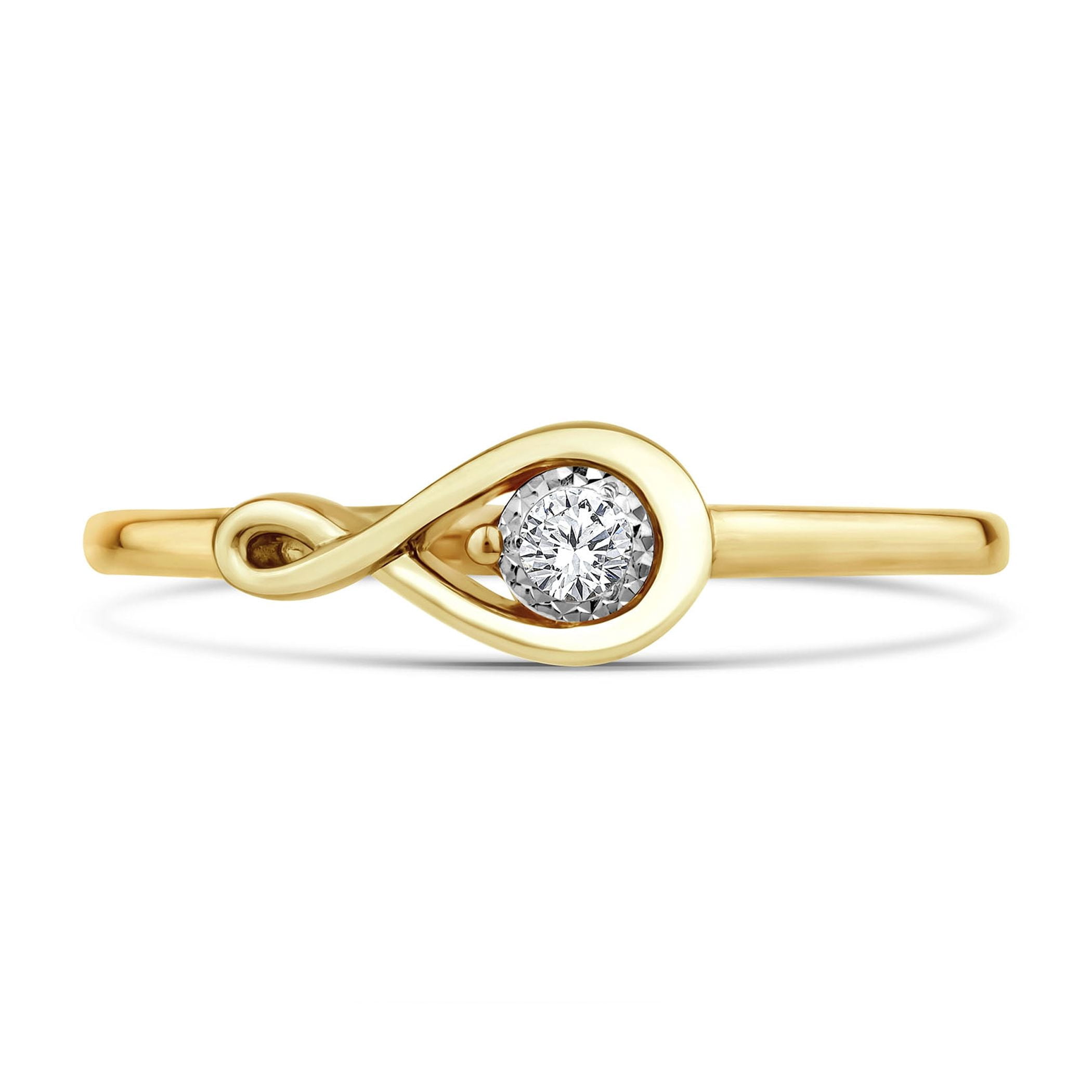 Brilliance Fine Jewelry 1/2 Ctw Lab Grown Diamond Promise Ring in 14K Yellow Gold-Plated Sterling Silver, Women