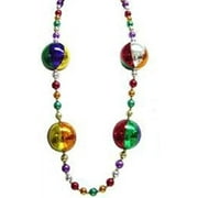 1 Dozen (12pcs) Mardi Gras, Luau, Beach Ball Beads, Necklace, 48", 12 mm