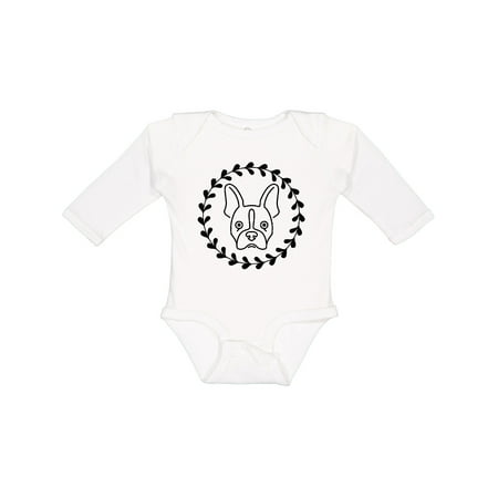 Inktastic Boston Terrier Dog Gift Idea Girls Long Sleeve Baby Bodysuit
