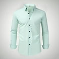 thumbnail image 2 of YLSDY Men's Long Sleeve Dress Shirts Stretch Wrinkle Free Button Down Shirt Business Wedding Formal Shirts Regular Fit Green XL, 2 of 5