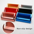 thumbnail image 2 of Stylish Aluminum Alloy Desktop Q Shape Business Card Holder Display Business Card Holder for Tradeshows Golden, 2 of 9
