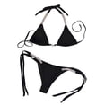 thumbnail image 1 of Traje de Baño de 2 Piezas para Mujer, Traje de Baño , Conjuntos de con Cuello Halter Triangular, Traje de Baño con de Imitación, - Black, Sunnimix Traje de bikini de mujer, 1 of 8