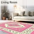 thumbnail image 2 of ODIKA 4'x6' Machine Washable Non-Slip Area Rug, Luxurious Ancient Artifact Mosaic Wonderland High Traffic Rug with Pad, Pink, 590743, 2 of 8