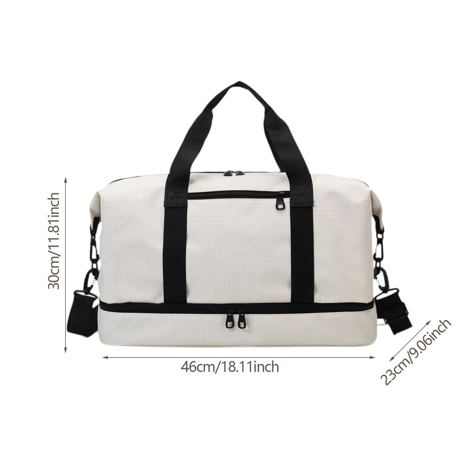 Abbraccia Airlines Gym Bag Mini Duffel Bag Tote Weekend Bag Personal Item Bag Underseat Carry on Bag for Women Men Holiday Trips Hiking White