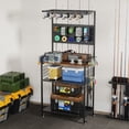 thumbnail image 5 of Miekor Fishing Rod Storage Rack with Pegboard, Rolling Tackle Organizer Cart, Multi-Tier Fishing Gear Stand for Rods, Reels, Tackle Boxes & Bags, Heavy Duty Metal Holders with Lockable Wheels No0398, 5 of 9