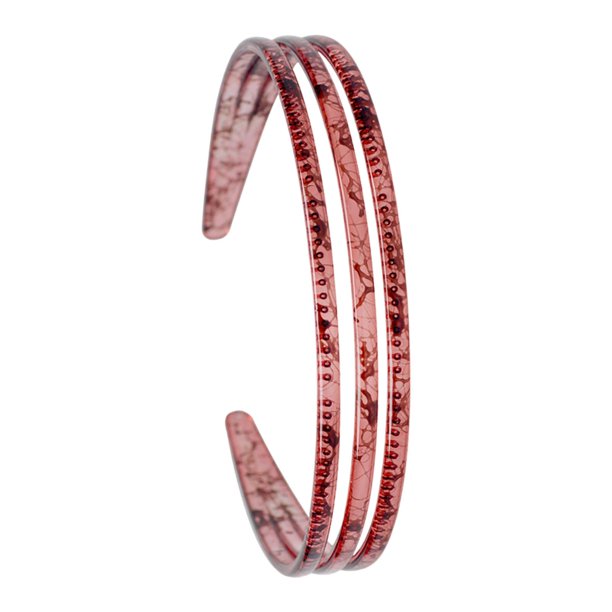 Diadema de mujer con tres filas, cómoda de usar para leer y escribir, hueca. Rojo