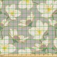 thumbnail image 2 of Ambesonne Japanese Boho Fabric by the Yard Upholstery, Springtime Art Sakura, 2 Yards, Pale Purpleblue Blush, 2 of 5