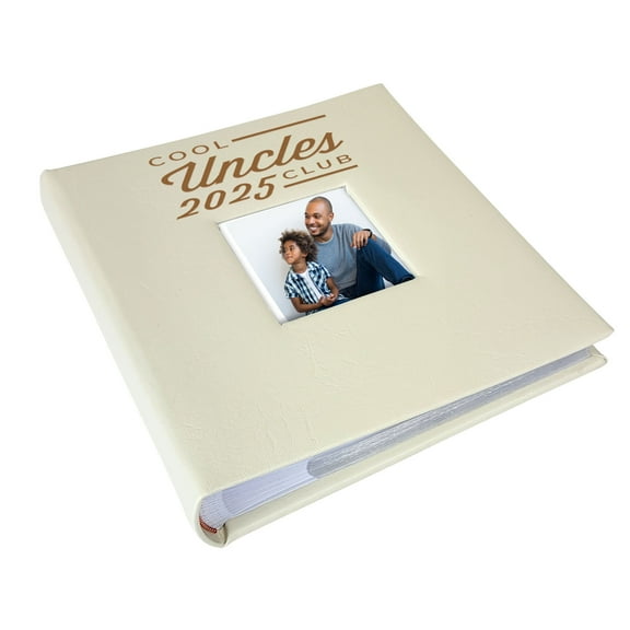 Cool Uncle Club Leatherette Photo Album, Cream Color, Fits 4" x 6" Pictures