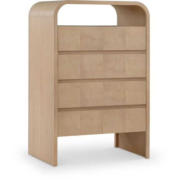 Meridina Furniture Giada Natural Solid Wood And Veneer Chest