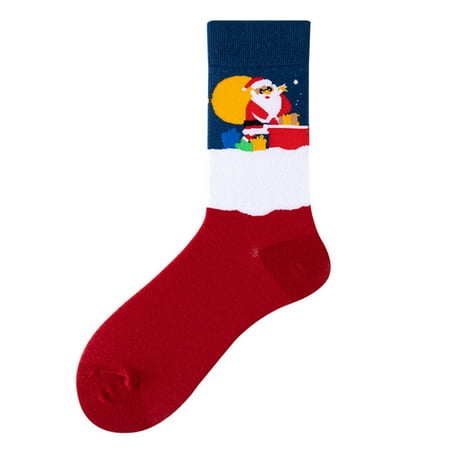 

UDAXB Christmas Printed Autumn Winter Midi Socks Christmas Socks Casual Sports Warm Socks