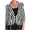 Black, variant on Crgrtght Women Button Down Collared 3/4 Sleeve Striped Fashion Casual Business Work Slim Jacket Lightweight Blazer, Black XXL