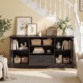 thumbnail image 2 of Gymax Farmhouse TV Stand for TVs up to 70'' Entertainment Media Center Storage Cabinet w/Glass Doors, 2 of 10