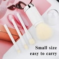 thumbnail image 3 of Juego de brochas de maquillaje pequeñas de color rosa, 4 en 1, portátiles, para viajes, para labios, iluminador, sombra de ojos y base de maquillaje retráctil, 3 of 6