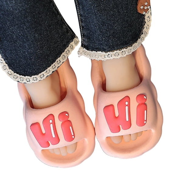 Kids Letter EVA Slippers Lightweight Non-Slip House Shoes Soft Cushioned Indoor Outdoor Sandals for Boys Girls Bathroom Beach Pool Slides Easy Clean (Pink, 36)