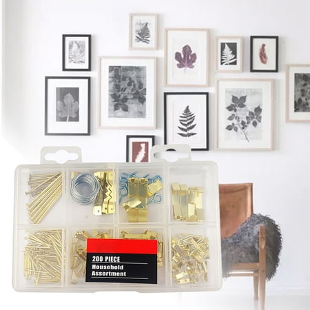 200pcs Picture Hanging Kit Picture Frames Wall Mounting Hanging Metal Hooks Nails Hangers Kit Walmart Canada