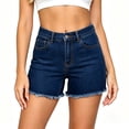 thumbnail image 4 of Sageysalite Womens Denim Shorts High Waisted Front Pocket Elastic Regular Fit Trendy Summer Casual Streetwear, 4 of 5