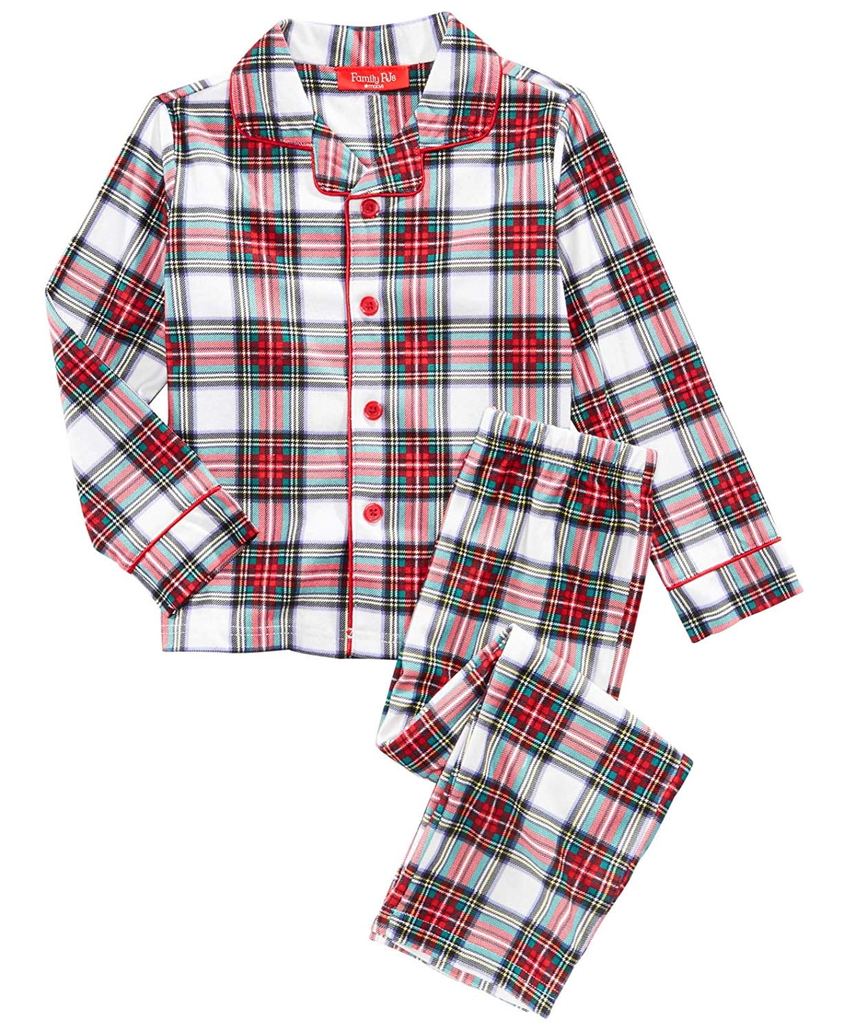Family Pajamas Kids Stewart Plaid Pajama Set White Size 67