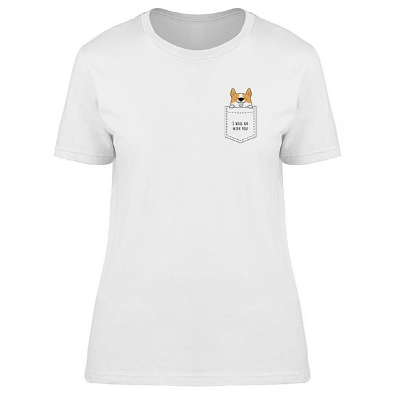 Adorable Cute Dog In The Pocket T-Shirt Women -Image by Shutterstock, Female 3X-Large