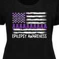thumbnail image 4 of Inktastic Epilepsy Awareness Purple Ribbons and Flag Women's Plus Size T-Shirt, 4 of 5