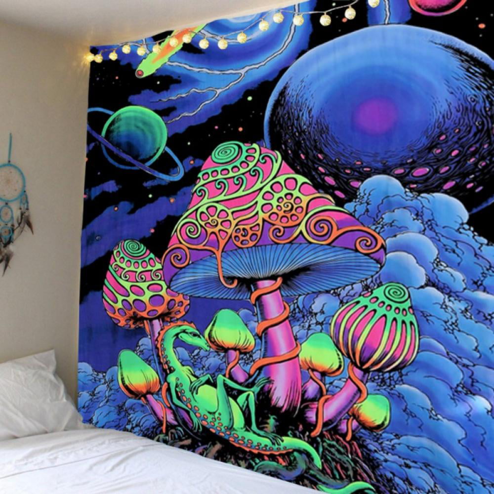 Mushroom Trippy Tapestry Wall Hanging Psychedelic Living Room Dorm Decorations 