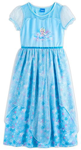 Disney Frozen ELSA ANNA Fantasy Dress Up Nightgown Sleepwear PJ's Pajama Girls 