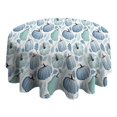 thumbnail image 4 of Fall Pumpkins Leaves Pattern Round Tablecloth 60" X 60",Wrinkle Wipeable Table Cloth for Kitchen Dining Room Picnic Patio Party, 4 of 6